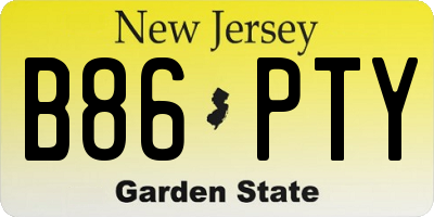 NJ license plate B86PTY