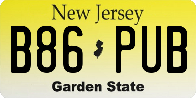 NJ license plate B86PUB