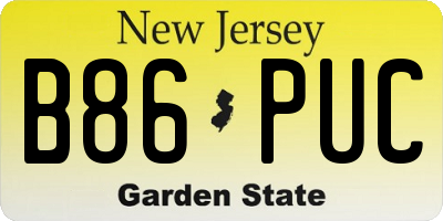NJ license plate B86PUC