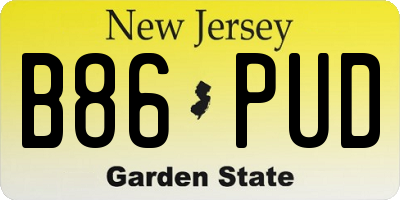 NJ license plate B86PUD