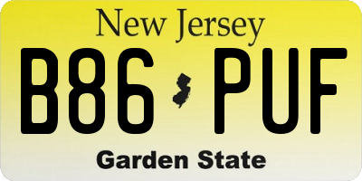 NJ license plate B86PUF
