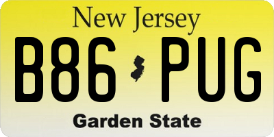 NJ license plate B86PUG