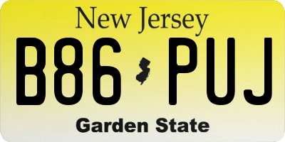 NJ license plate B86PUJ
