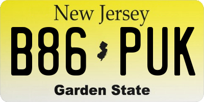 NJ license plate B86PUK