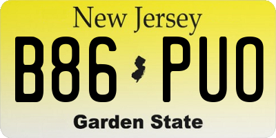 NJ license plate B86PUO