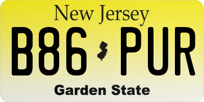 NJ license plate B86PUR