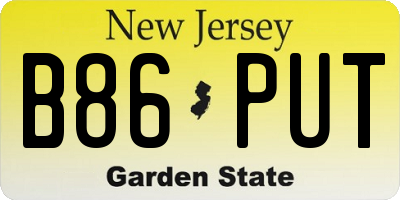 NJ license plate B86PUT