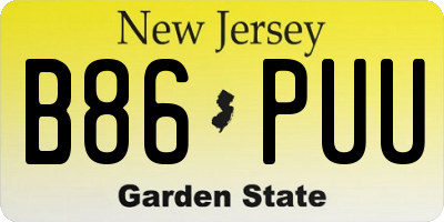 NJ license plate B86PUU