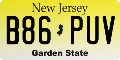 NJ license plate B86PUV