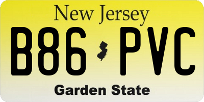 NJ license plate B86PVC