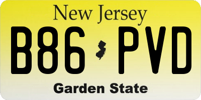 NJ license plate B86PVD