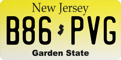 NJ license plate B86PVG