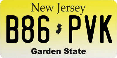 NJ license plate B86PVK