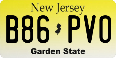 NJ license plate B86PVO