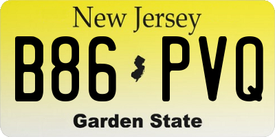 NJ license plate B86PVQ
