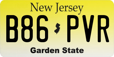 NJ license plate B86PVR