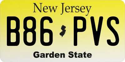 NJ license plate B86PVS