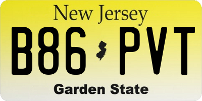NJ license plate B86PVT