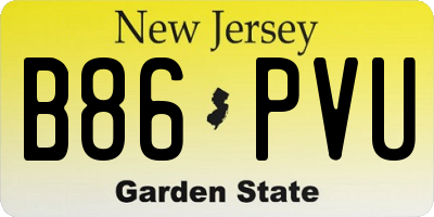 NJ license plate B86PVU