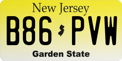 NJ license plate B86PVW