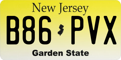 NJ license plate B86PVX