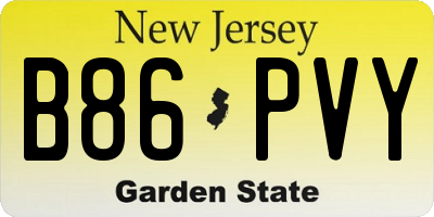 NJ license plate B86PVY