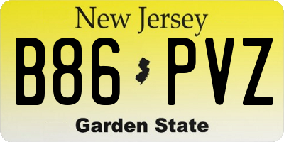 NJ license plate B86PVZ