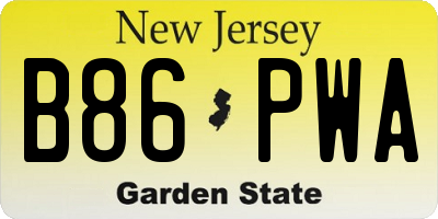 NJ license plate B86PWA