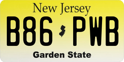 NJ license plate B86PWB