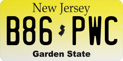 NJ license plate B86PWC