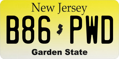 NJ license plate B86PWD