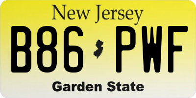 NJ license plate B86PWF
