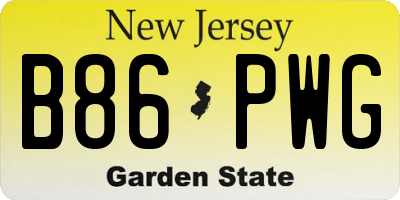 NJ license plate B86PWG