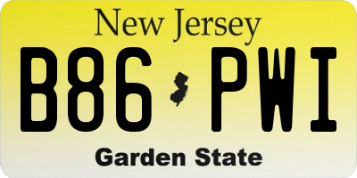 NJ license plate B86PWI