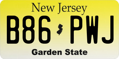 NJ license plate B86PWJ
