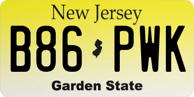 NJ license plate B86PWK