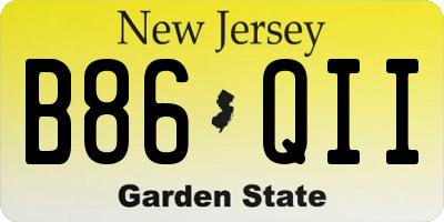 NJ license plate B86QII