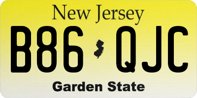 NJ license plate B86QJC