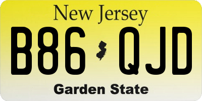 NJ license plate B86QJD