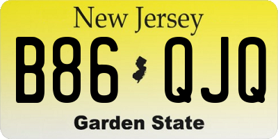 NJ license plate B86QJQ