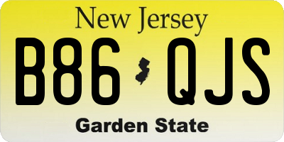 NJ license plate B86QJS