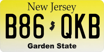 NJ license plate B86QKB