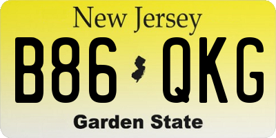 NJ license plate B86QKG
