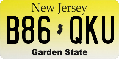 NJ license plate B86QKU