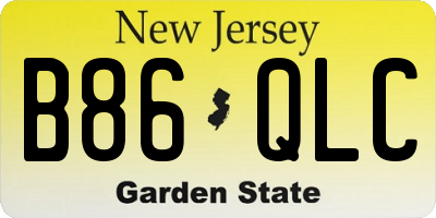 NJ license plate B86QLC