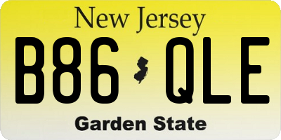 NJ license plate B86QLE