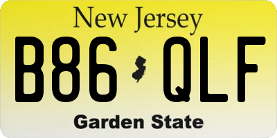 NJ license plate B86QLF