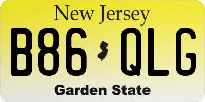NJ license plate B86QLG