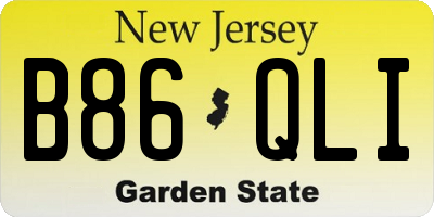 NJ license plate B86QLI
