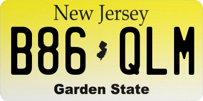 NJ license plate B86QLM